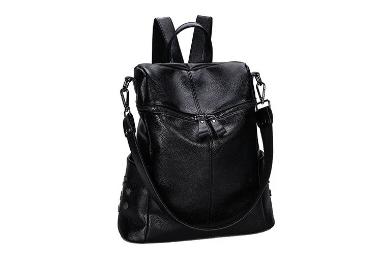 Высококачественный кожаный рюкзак из натуральной кожи, женский рюкзак Mochila Feminina на молнии, однотонный кошелек, рюкзак для книг C1163