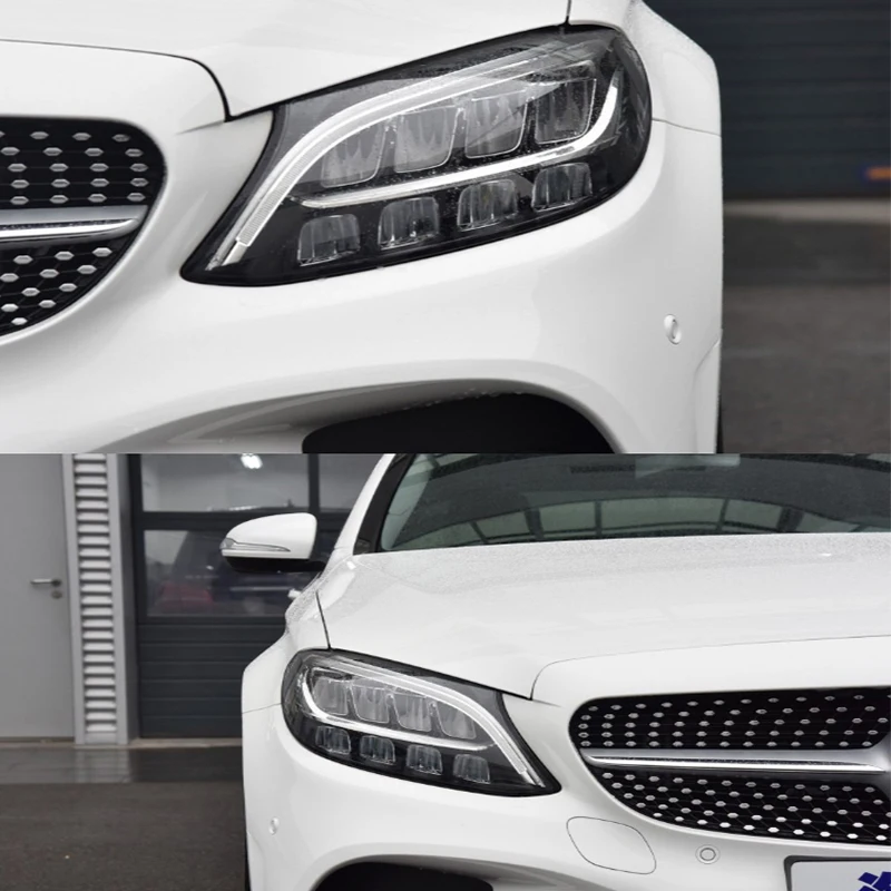 for Mercedes Benz W205 shell Black shell Lens base Black lens base Headlight cover W205 C260L 300 180L headlamp car hood light
