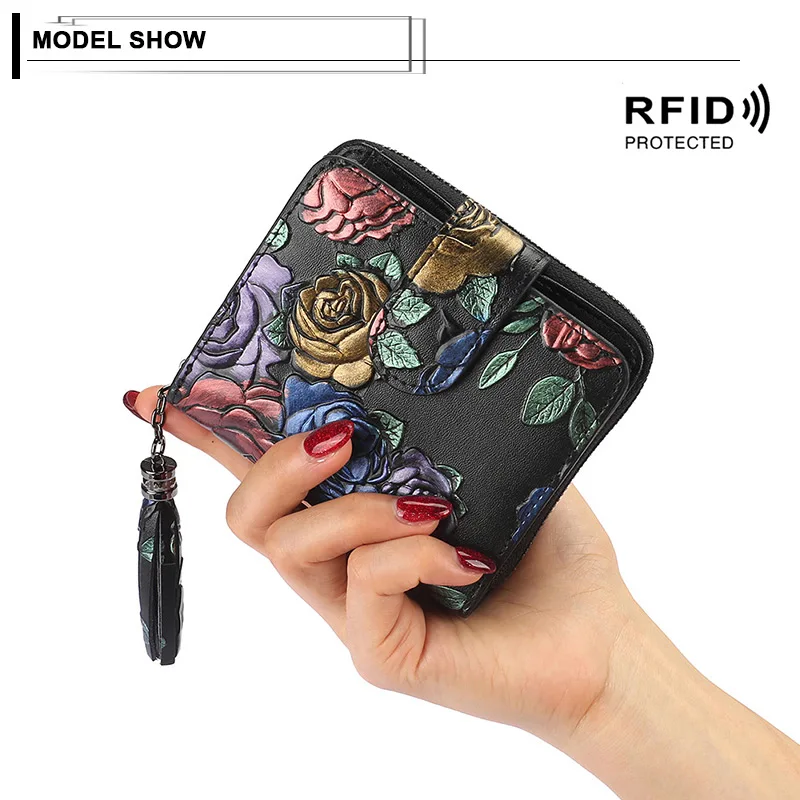 RFID натуральная кожа женский кошелек большой емкости Многофункциональный кошелек для монет мульти-карта положение кредитный держатель для карт женская сумка-клатч
