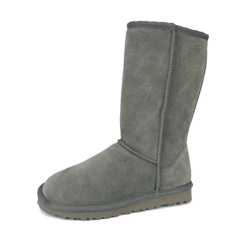 Classic Tall Grey Женские ботинки в австралийском стиле; шерстяная зимняя обувь для девочек; Брендовая обувь из овечьей кожи; Mujer Botas; австралийские зимние классические ботинки; австралийская женская обувь; Bottes - Цвет: Classic Tall Grey