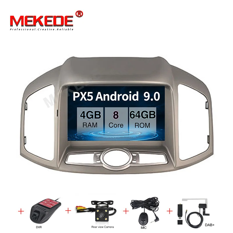 MEKEDE 4G ram 64G rom Android 9,0 автомобильный мультимедийный плеер для CHEVROLET CAPTIVA 2012-2013 с RDS gps навигатор wifi - Цвет: PX5
