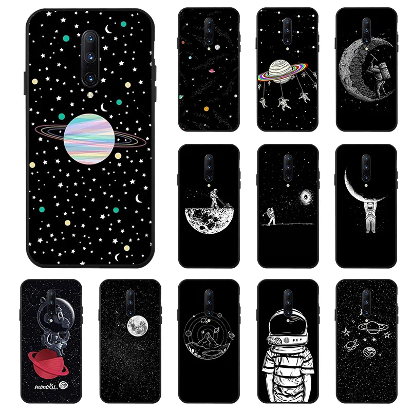 Black TPU Painted Case For Oneplus 7 Pro Soft Silicone Back Cover Fundas Coque |