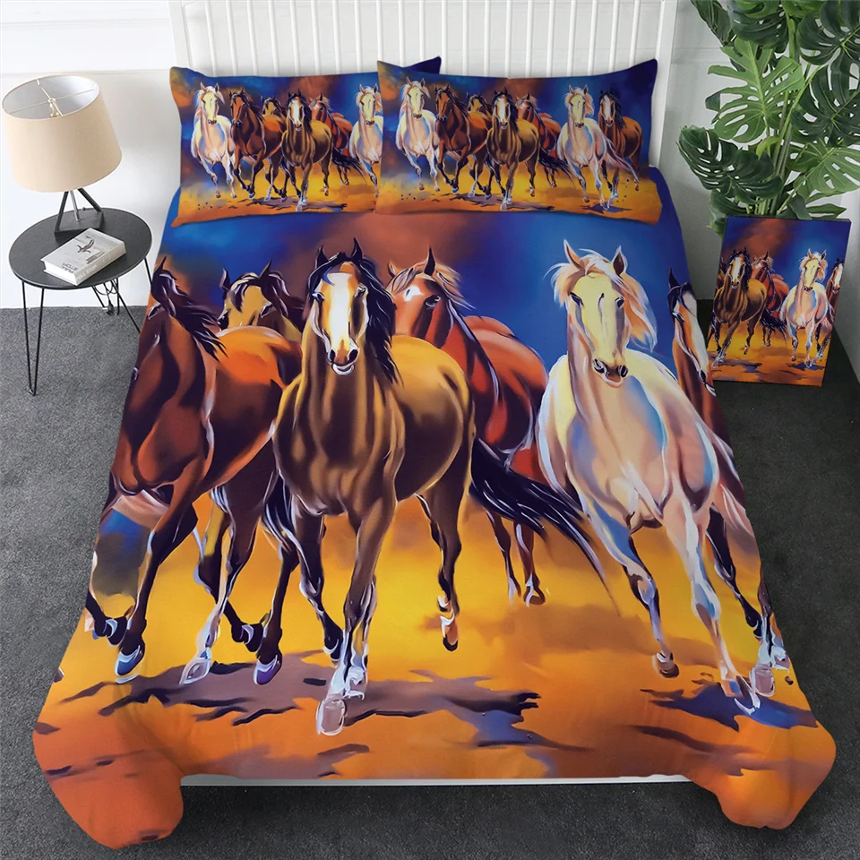7 Постельные принадлежности Outlet Horses Постельный набор 3D Dusty Lightning принтованный пододеяльник двойной для взрослых покрывало для кровати фотография постельное белье 3 шт - Цвет: 7
