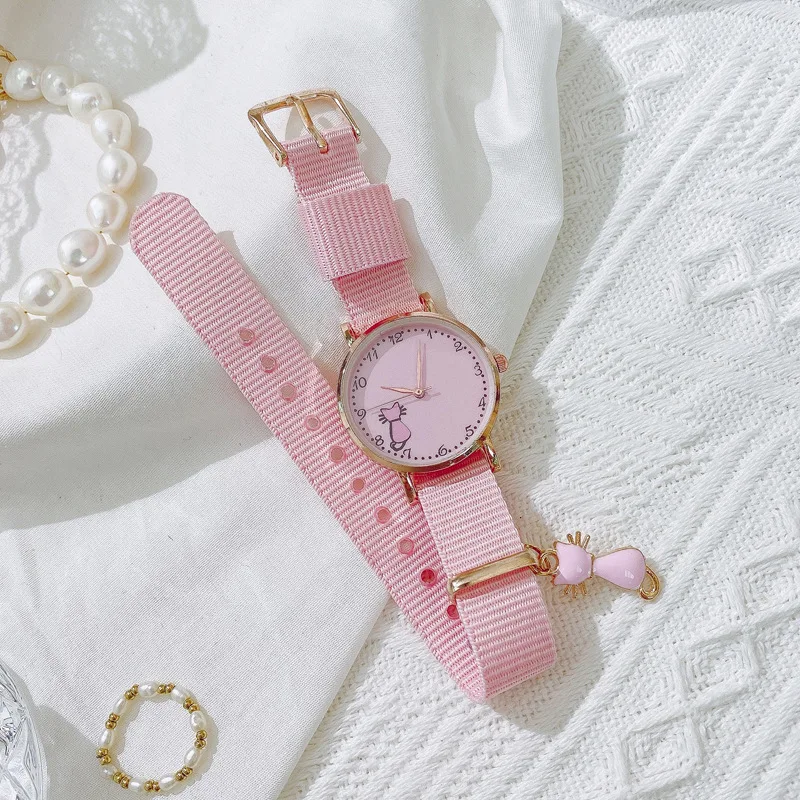 designer bangle watch Girl Women Watch Cartoon Unicorn Cloud Cheery Pink Ladies Bracelet Watch Set Cute Student Quartz Watch reloj mujer ladies bangle cuff watches