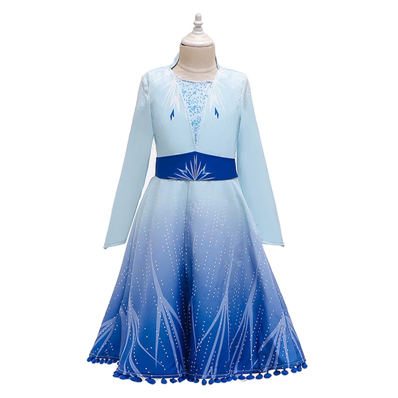 Girl Elsa Dress 2 Set For Girl Snow Queen Princess Cosplay Kids Anna Christmas Costume Children Halloween Party Girl Clothing