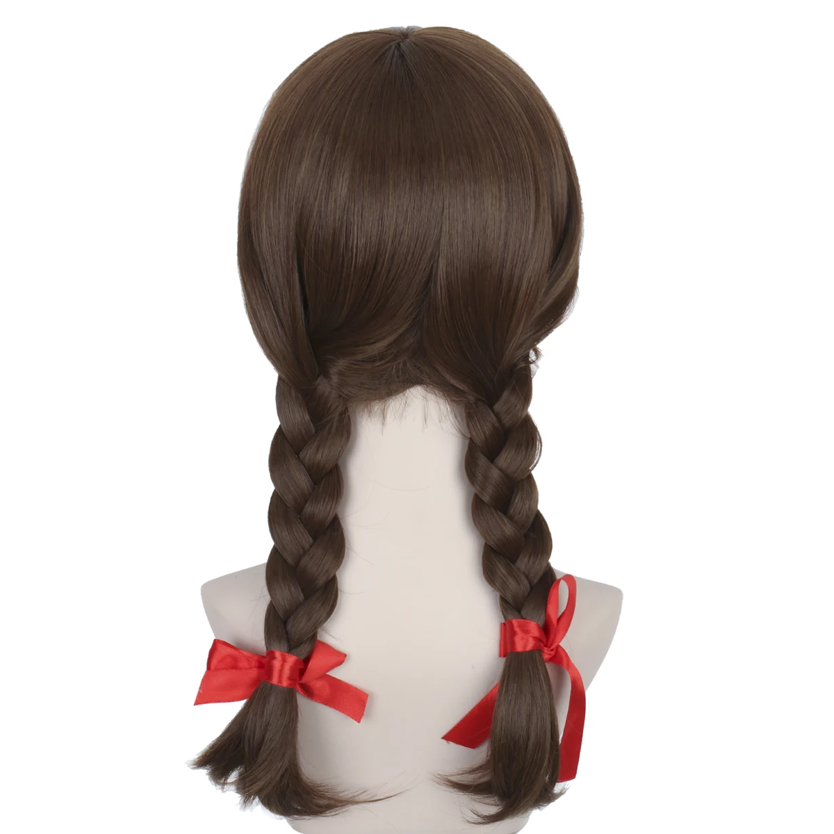 Long Brown Halloween Annabelle Cosplay Scary Movie Adult And Kids Wigs Ponytails Party