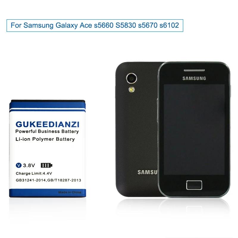 GUKEEDIANZI S5830 телефон Батарея для samsung Galaxy Ace S5830 S5660 S7250D S5670 i569 I579 GT-S6102 S6818 GT-S5839i EB494358VU