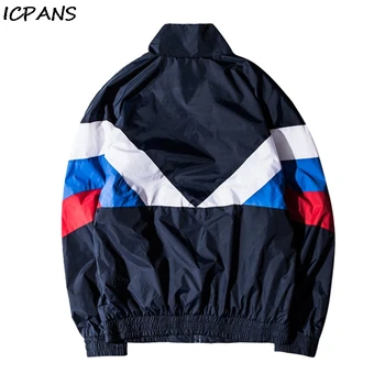 

ICPANS 2019 Spring Pacthwork Men Jackets Waterproof Loose Couple Uniforms Hip Hop Men's Jacket Street Skateboard Clothing