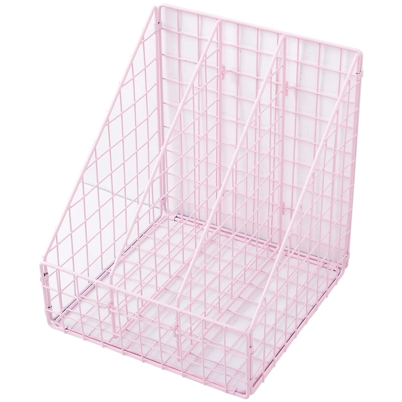 Grid Iron Foldable Storage Rack Household Desktop Book Magazine Finishing Shelf Metal Creative Simple Office File Management Cas