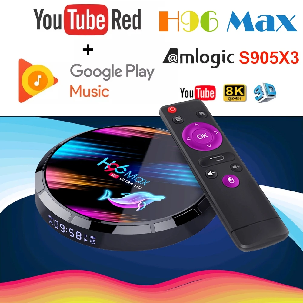 H96 MAX x3 RK3318 Смарт ТВ приставка Android 9,0 4 ГБ 32 ГБ 64 Гб медиаплеер 8K Google голосовой помощник Netflix Youtube H96MAX X3 ТВ приставка