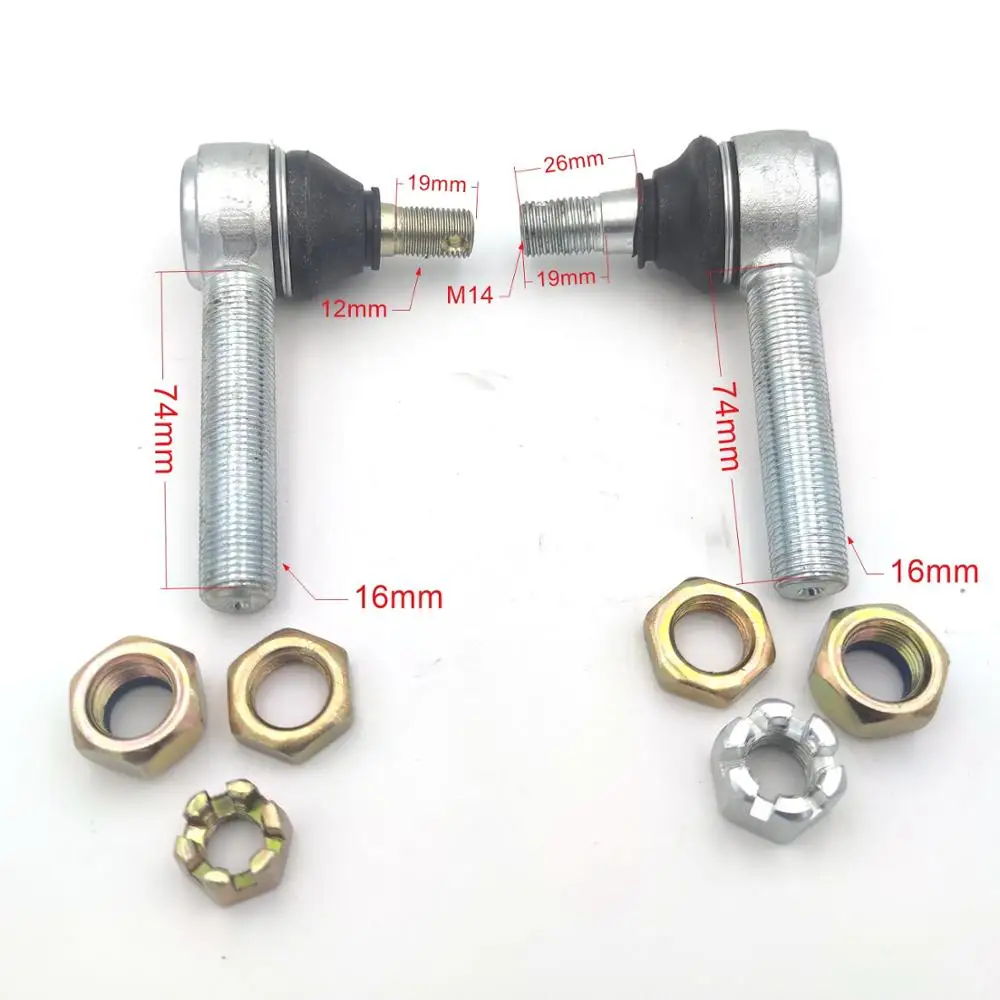 Joint Ball Head U-joint 10mm M10 / 12mm M12 / 14mm M14 Tie Rod End for Hummer LONGDING 250 ATV Quad UTV Accessories Turn Part