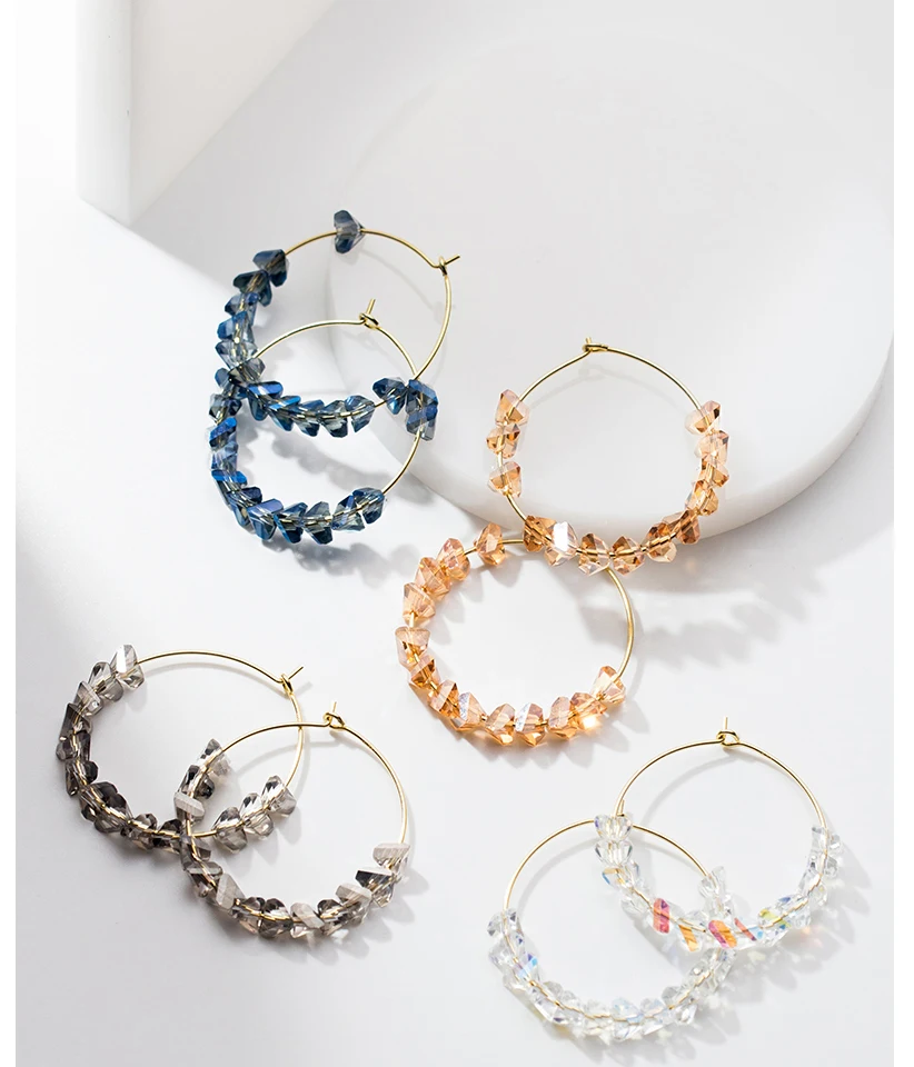 New Fashion Crystal Beads Big Circle Hoop Earrings 925 Sterling Silver Earring For Women Bohemian Wedding Engagement Jewelry (1)