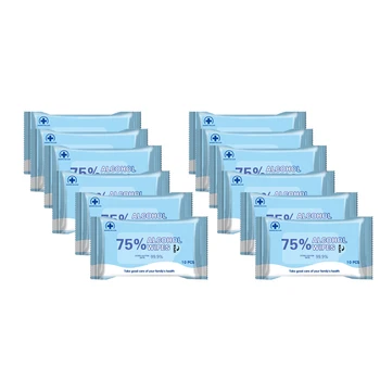 

10PCS/Bag Portable Disinfection Antiseptic Pads 75% Alcohol Swabs Wet Wipes Skin Cleaning Care S-Terilization First Aid Cleaning