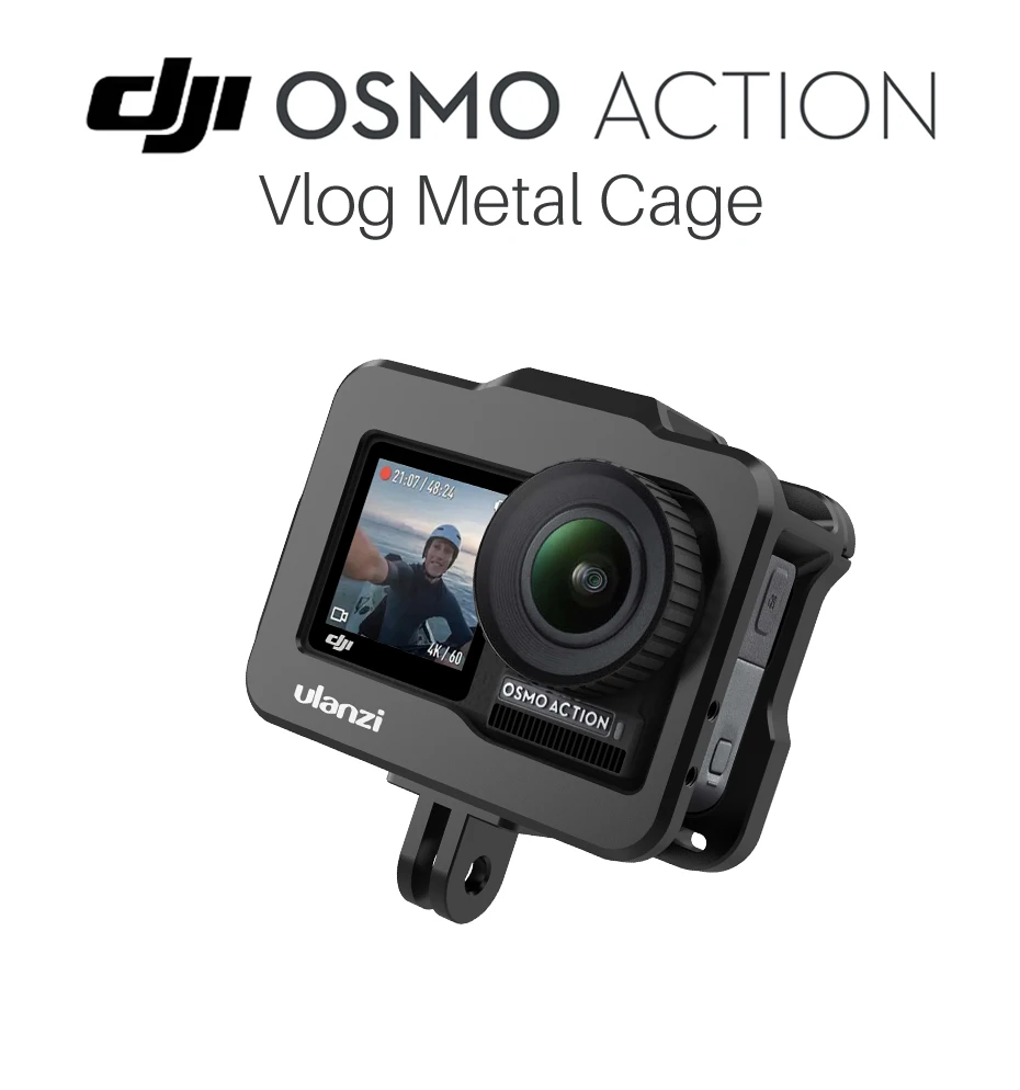 Ulanzi OA-1 Metal Vlog Camera for DJI Osmo Action Cage Protective Housing Case Frame Shell Sports Camera Cage Camera Accessories