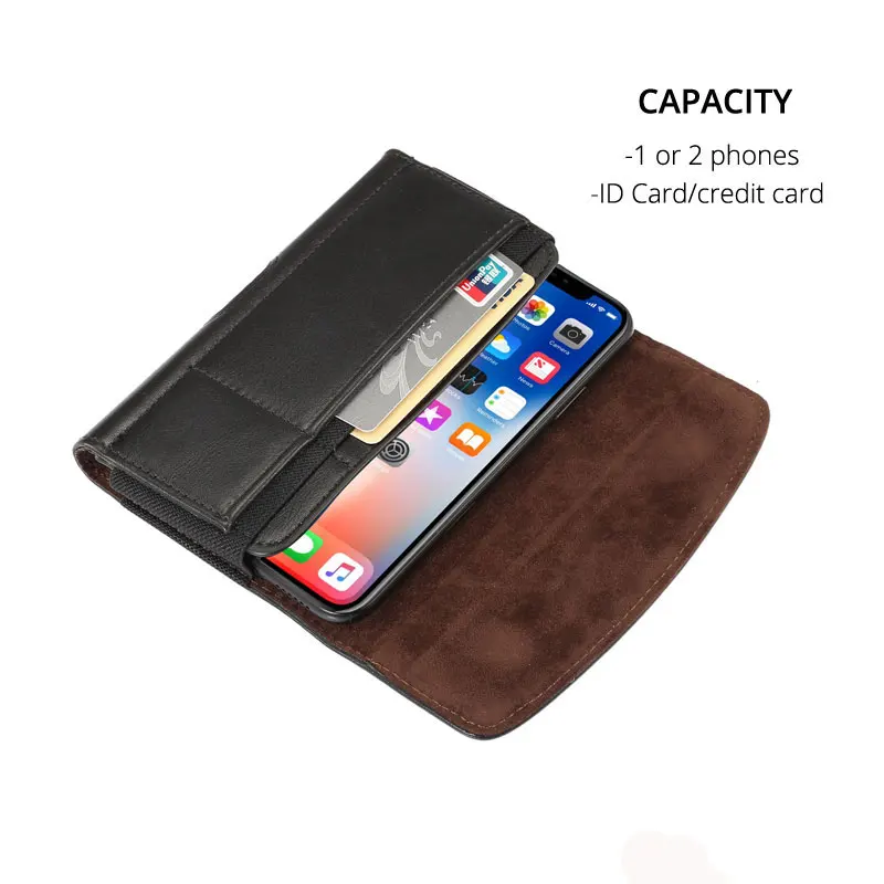 Belt Clip Holster Leather Case for iPhone 11 11pro max for Samsung Note10+ S10+ Huawei mate 20 20pro Xiaomi Max with Card Holder iphone 8 case