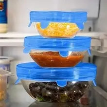 6 шт Кухня Силиконовый стрейч крышка чаши сохранение продуктов в свежем состоянии вакуумная Герметичная крышка