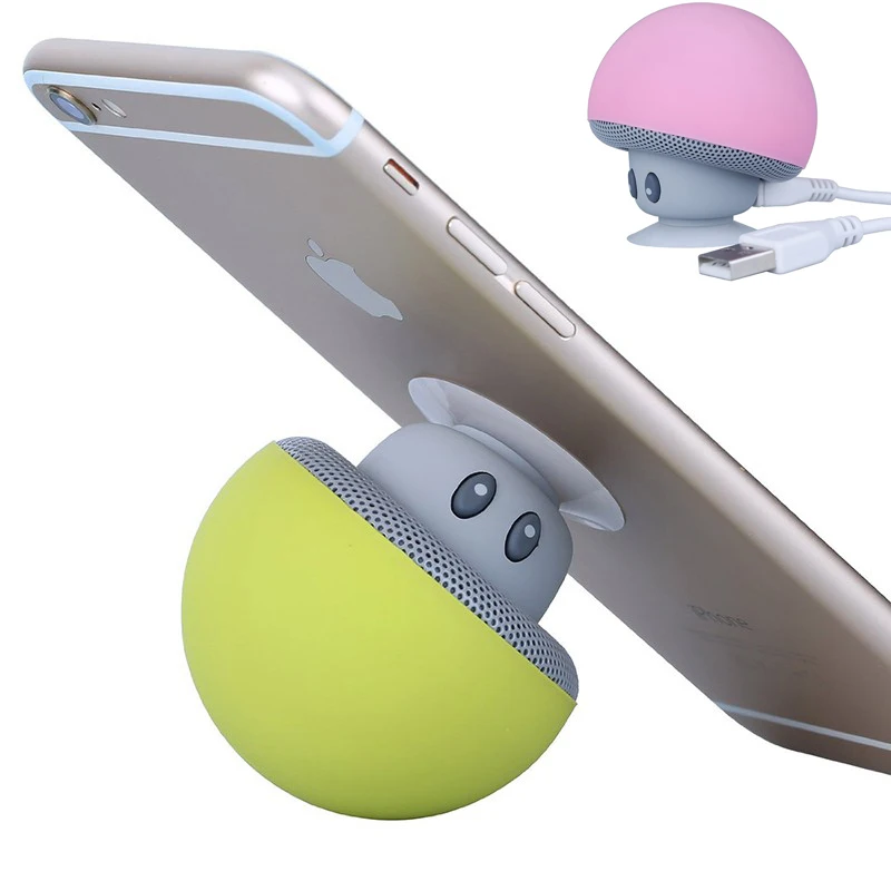 

Musically Cartoon Phone Holder Socket Support Wireless Bluetooth Speaker Mp3 Player Music Receiver Cute Mushroom Stand For Phone