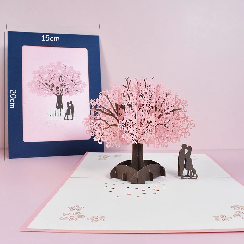 Love Postcard 3D Pop UP Greeting Cards Wedding Birthday Anniversary for Couples Wife Husband Handmade Valentines Day Gift greeting cards