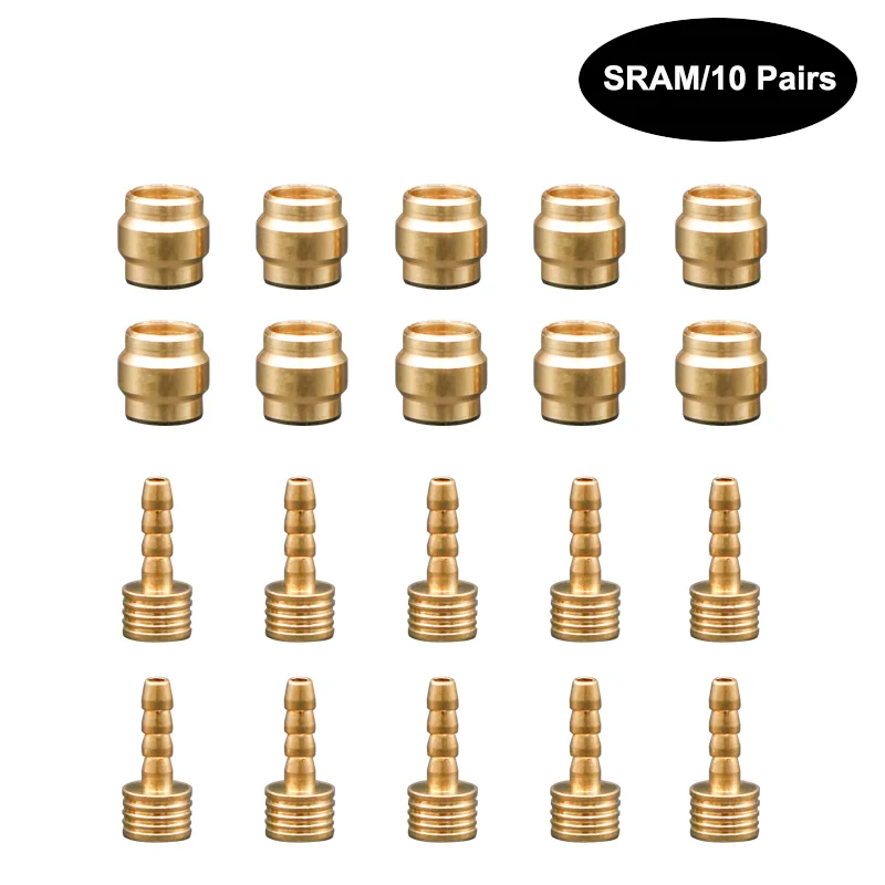 10 Paires D'aiguilles D'huile De Frein Vélo Avec Olive - Compatible Shimano BH90 / BH59 - Or
