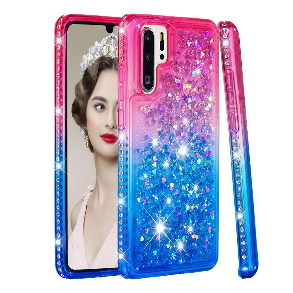 Блестящий чехол с жидкими блестками для huawei P30 Pro, чехол для huawei P30 Lite, силиконовый чехол с динамическим зыбучим песком для huawei P30 - Цвет: fenlan