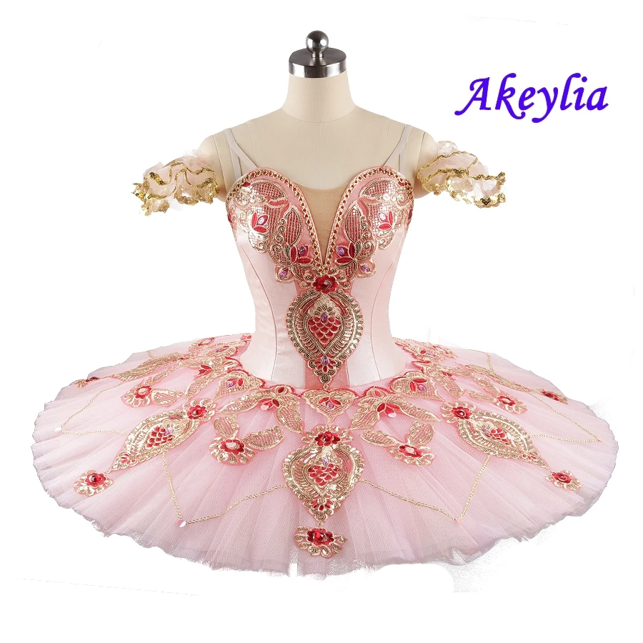 Sleeping beauty princess Aurora Ballet Tutu Professional pink peach Girl competition Women Pancake tutu Ballet classical Dress