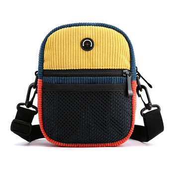 

JHD-Corduroy Spell Color Fashion Trend Messenger Shoulder Bag Retro Packet Ms. Arts
