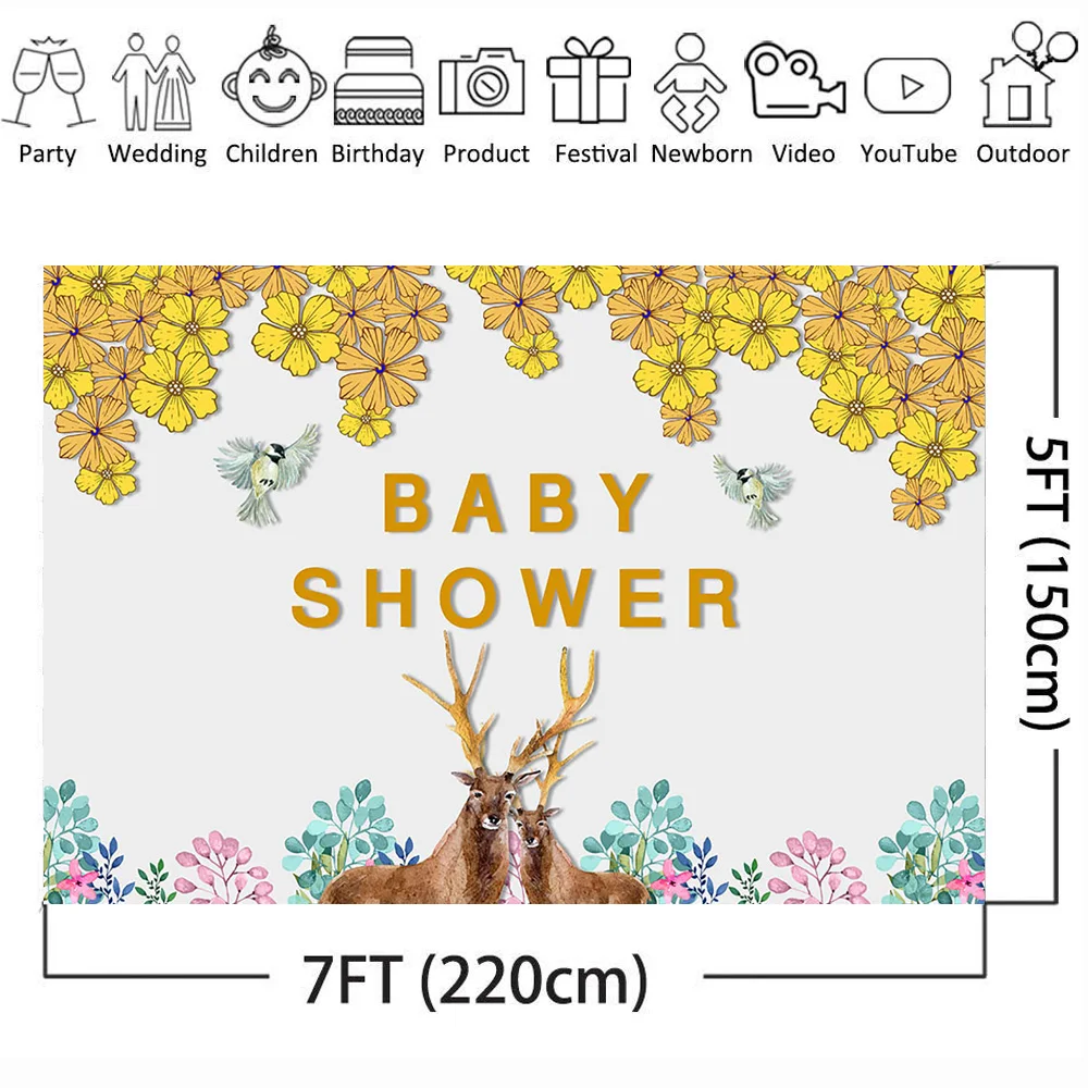 Newborn Baby Shower Backdrop For Photography Elk Background For