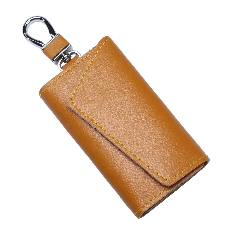 Цвет: желтый Personalised Key Case Free Engraving Name Leather Key Bags - Цвет: Цвет: желтый
