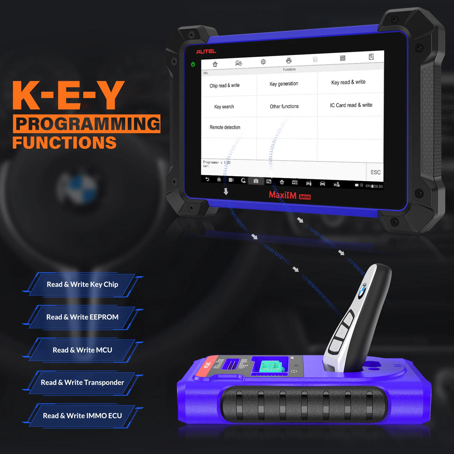Сканер OBD2 Autel IM608 диагностический сканер OBDII инструмент для двигателя кодирование