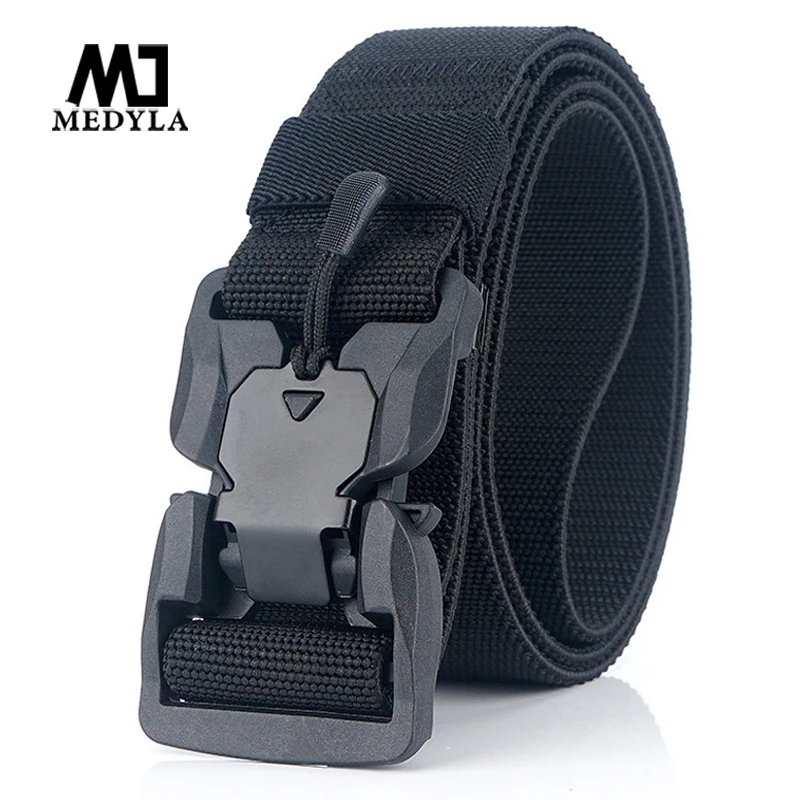 

MEDYA Official Genuine Tactical Belt Quick Release Magnetic Buckle Military Belt Soft Real Nylon Sports Accessories MN057