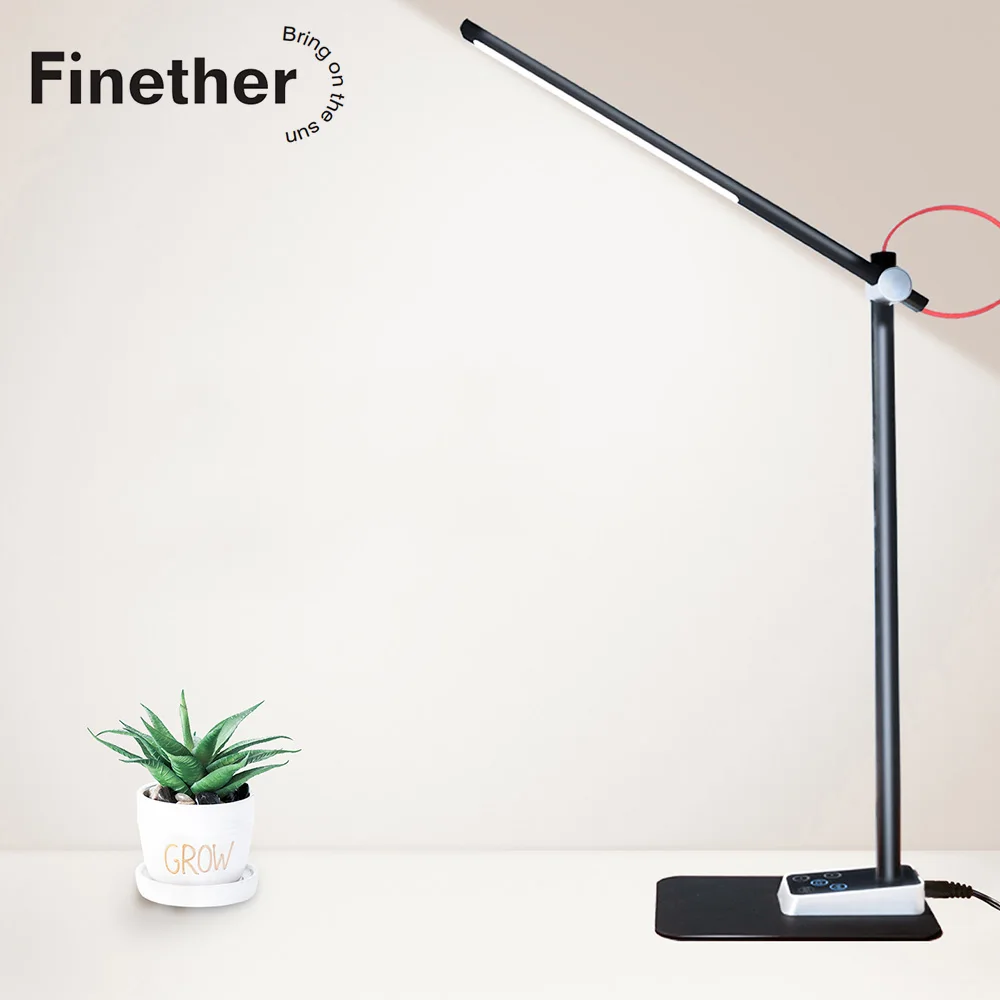 Finether Wi-Fi Сенсорный контроль умный стол складной Диммируемый светодиодный настольная лампа Защита глаз для офиса студентов чтения