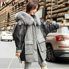 Куртка из натуральной кожи, пальто из натуральной овчины, белое пуховое пальто, женская одежда, зимнее пальто для женщин, DVN19D9167-8, YY2284
