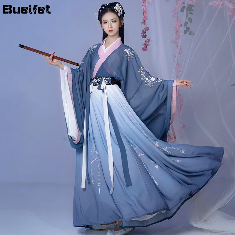 

Women Hanfu Chinese Ancient Tang Dynasty Princess Dance Costume Fairy Dress Traditional Hanfu Elegance Oriental Folk Dance Wear