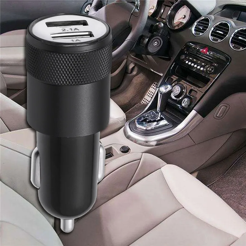Автомобильное зарядное устройство 2.1A 1A сплав 2 usb порта универсальная интеллектуальная зарядка двойной USB Автомобильные зарядные устройства для мобильных телефонов usb заряжаемый