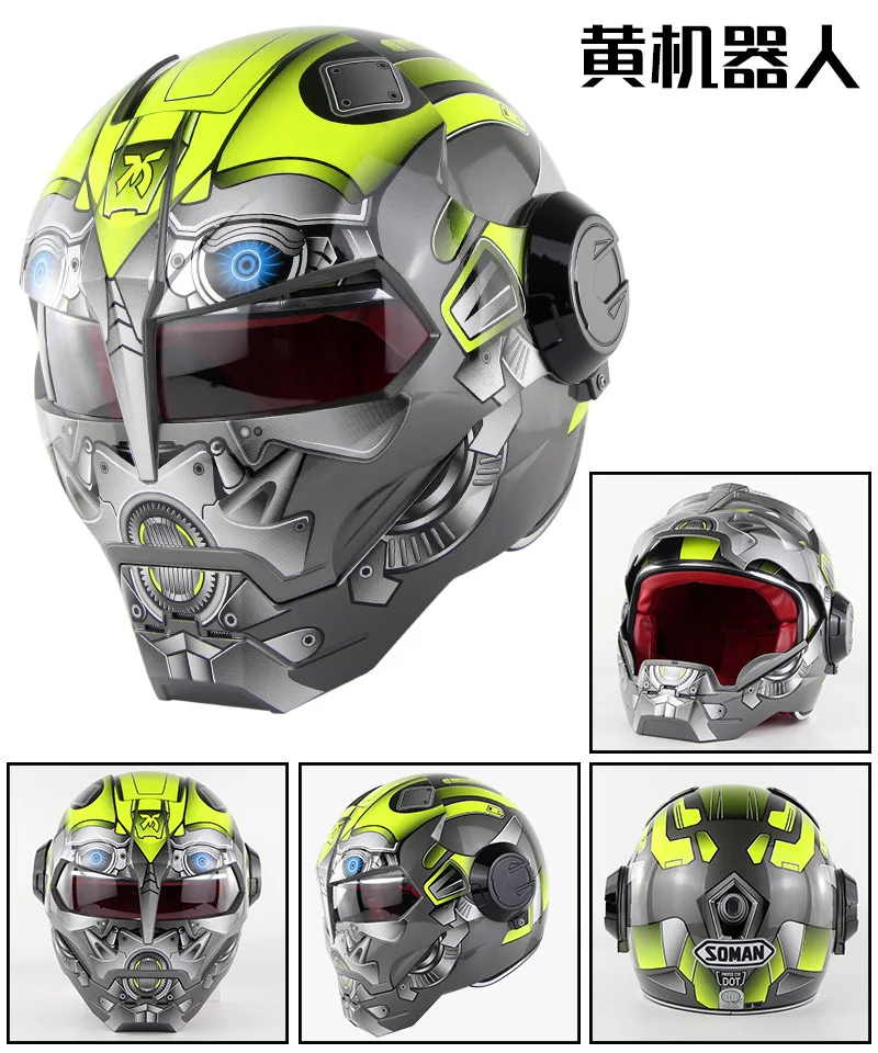 Стиль Soman крутой мотоциклетный робот шлем Железный человек Harley Трансформеры модульный шлем 515
