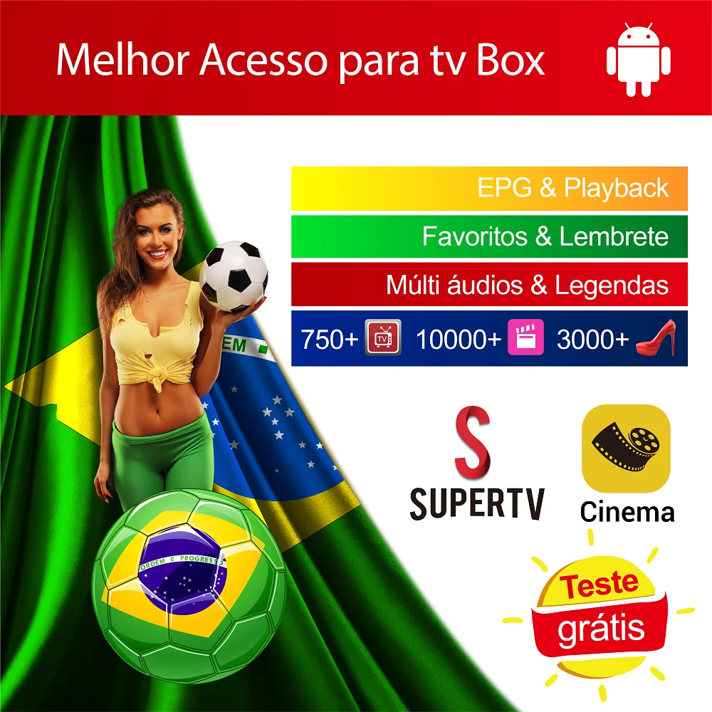 Supertv и кинотеатр плеер для Android tv Box Brasil dublado e legendado EPG воспроизведение FAV 4K HD Family enjoy