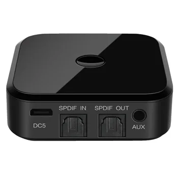 

Dual Link Bluetooth 5.0 o Transmitter Receiver Aptx Low Latency 3.5mm SPDIF Home TV Wireless Music Adapter
