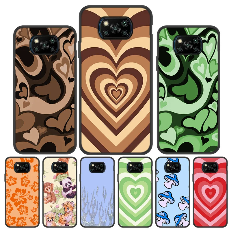 Poco X3 Pro Case For Xiaomi Redmi Note 10 9 Pro 9s 10s Poco X3 NFC M3 F3 GT Mi 11 Lite Ultra Silicon Funda Cover Love Heart Capa