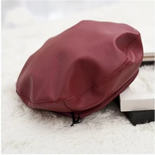 Кепка из искусственной кожи высокого качества, изысканная элегантная женская кепка, одноцветная Кепка с плоской подошвой для художника, модные женские береты