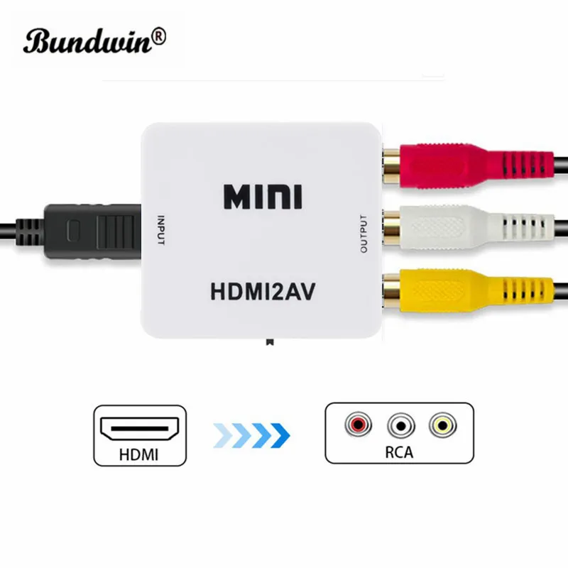 Композитный адаптер HDMI в RCA AV/CVBS для телевизора VHS DVD горячая распродажа|Кабели VGA| |