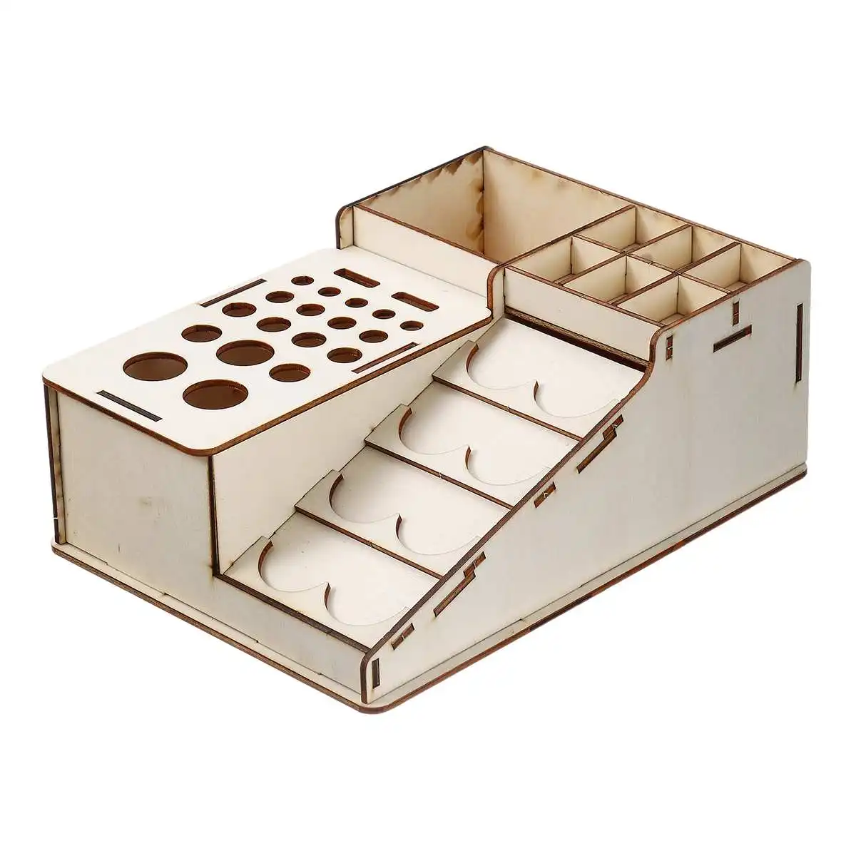 Деревянная бутылка с пигментом DIY ящик для хранения органайзер отверстий цветная