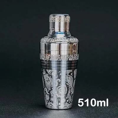 Etched pattern 510 мл шейкеры для коктейлей, японский стиль, шейкер для коктейлей бармен, барный инструмент, инструменты для смешивания коктейлей - Цвет: Etched pattern