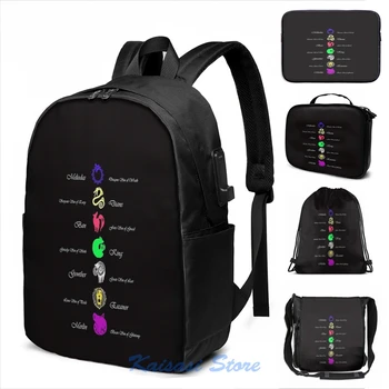 

Funny Graphic print Seven Deadly Sins USB Charge Backpack men School bags Women bag Travel laptop bag