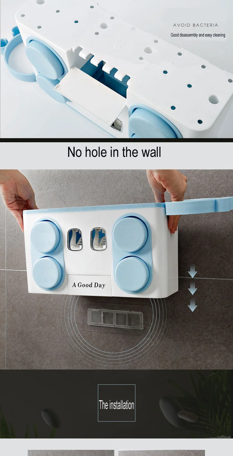 Multifunction Bathroom Accessories Automatic Toothpaste Dispenser With Suction Cup Toothbrush Holder Wall Toothpaste Squeeze