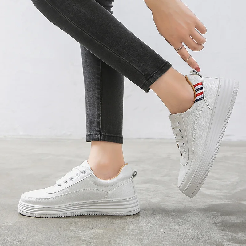 

2019 Spring New Style WOMEN'S Shoes Breathable Versatile Low Top Flat Sports Footwear Versatile Students White Shoes Women's