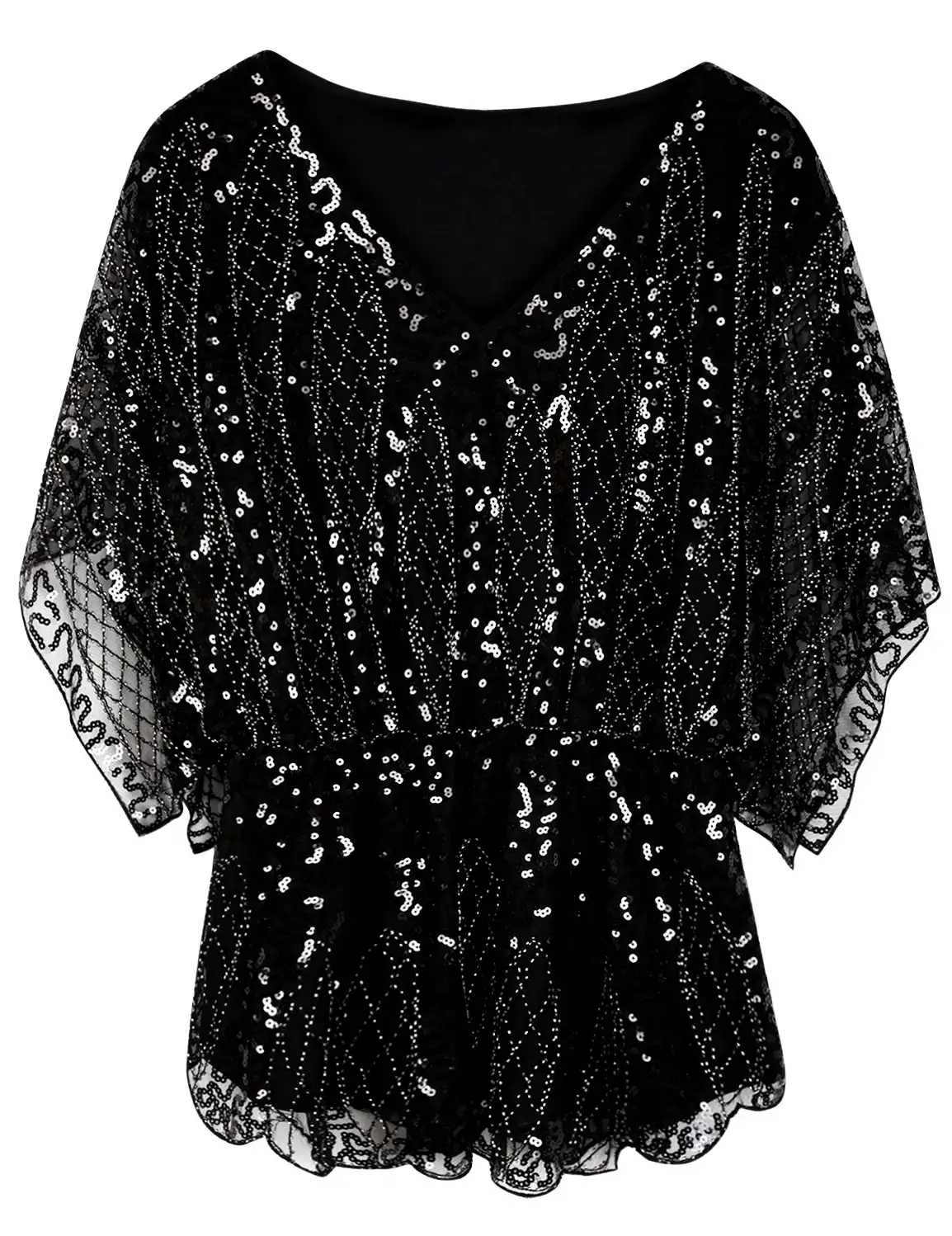 black beaded evening tops