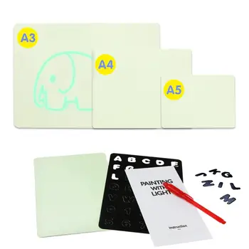 

Magic English Alphabet Drawing Board Set with Night Light In Dark Children Funny Educational Toy Luminous Writing Board for Kids