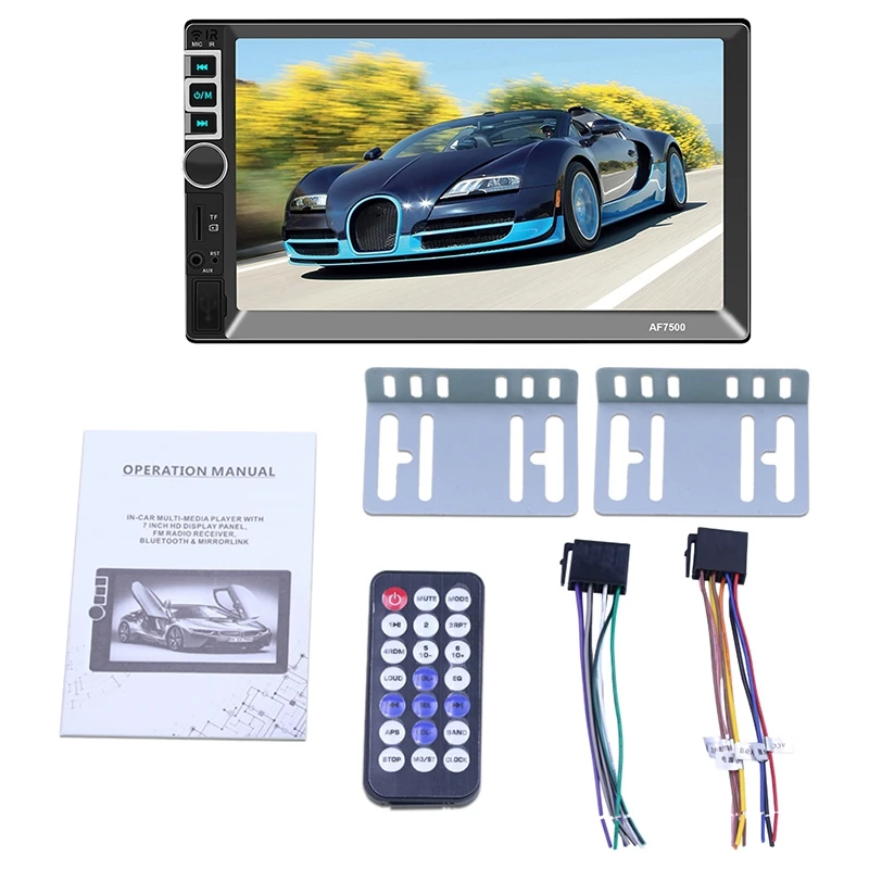 Автомагнитола 7 дюймов пресс-экран 2Din Авто Стерео авто с экраном Bluetooth Зеркало Ссылка радио авто автомобильный мультимедийный Mp5, 7500