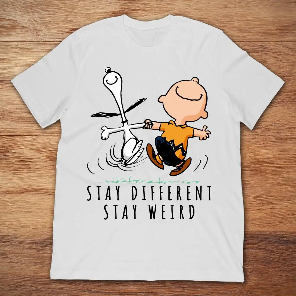 Футболка Charlie коричневый Snoopy Peanuts Dance Stay Different Weird | Мужская одежда