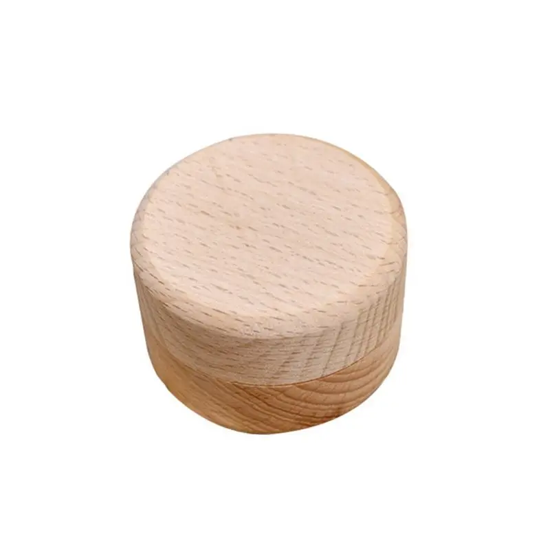 

DIY Handmade Ring Jewelry Storage Box Crafts Wooden Round Jewellery Case 634D